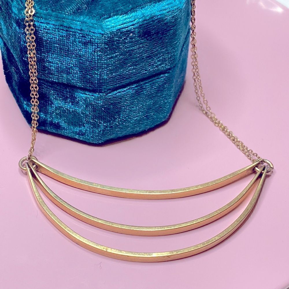 💛 Vintage 12k Gold Filled Triple Bar Necklace